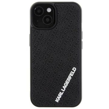 Karl Lagerfeld Husa Karl Lagerfeld compatibila cu iPhone 15, 3D Rubber Multi Logo, Negru