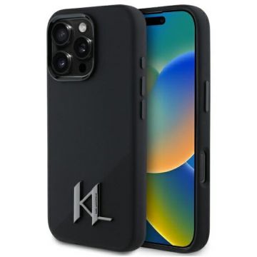 Karl Lagerfeld Husa Karl Lagerfeld Silicone MagSafe - iPhone 16 Pro Max - Shadow Metal Initial