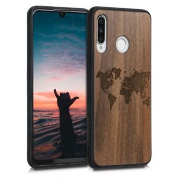 Husa pentru Huawei P30 Lite, Lemn, Maro, 47506.16