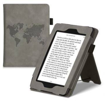 Husa pentru Kindle Paperwhite 10, Piele ecologica, Gri, Kwmobile, 50222.05