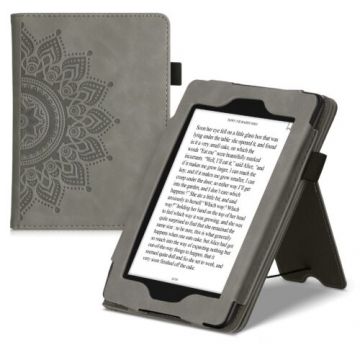 Husa pentru Kindle Paperwhite 10, Piele ecologica, Gri, Kwmobile, 50222.06