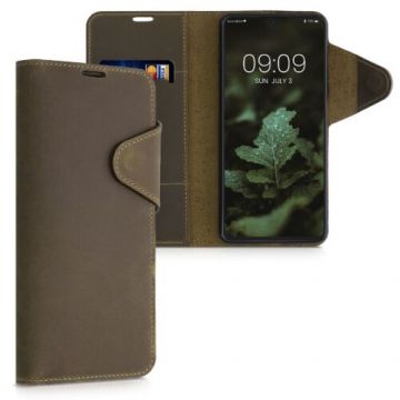 Husa pentru Xiaomi 11T/11T Pro, Piele naturala, Maro, 56687.05, kalibri