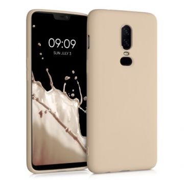 Husa pentru OnePlus 6, Silicon, Crem, 55346.10