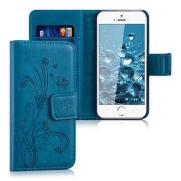 Husa pentru Apple iPhone 5/iPhone 5s/iPhone SE, Piele ecologica, Albastru, 20207.16